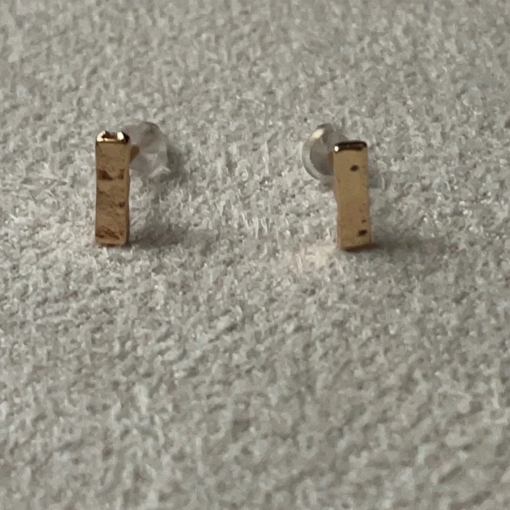 Tiny Gold Bar Earrings